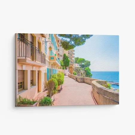 Quadro su tela passeggiata sul lungomare soleggiato • Wallissimo®