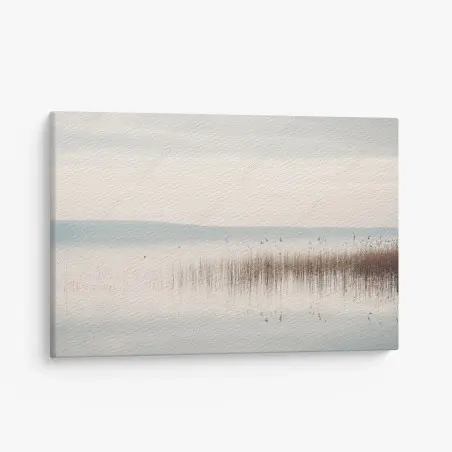 Quadro su tela orizzonte di canneto e riflessi • Wallissimo®