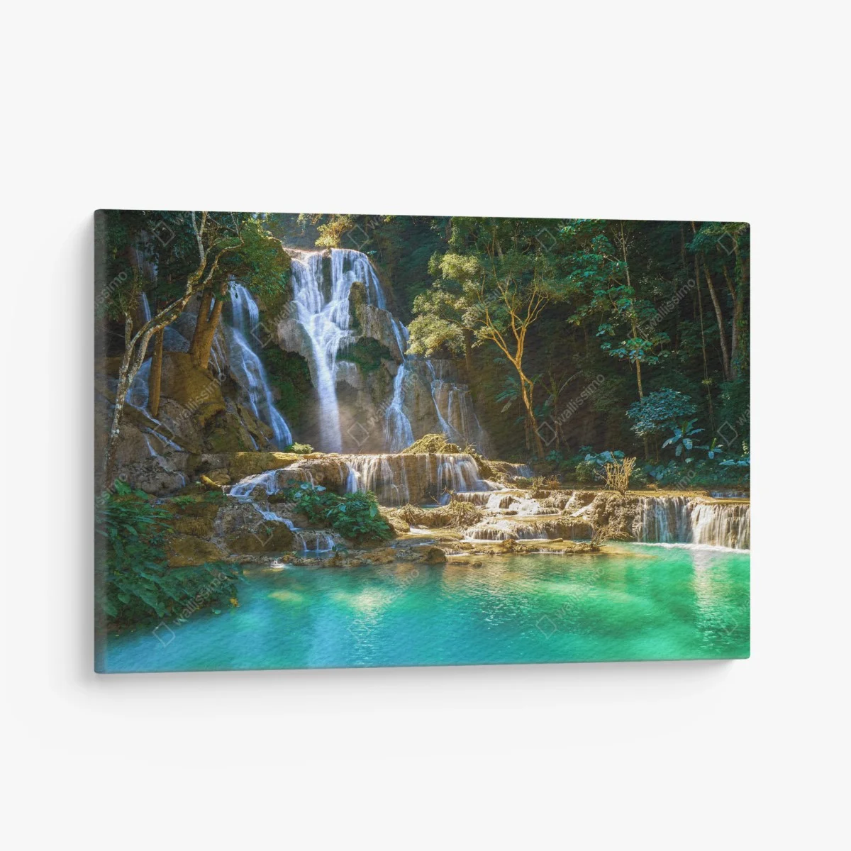 Quadro su tela oasi di cascata nella foresta tropicale • Wallissimo® Quadro su tela oasi di cascata nella foresta tropicale • Wallissimo®