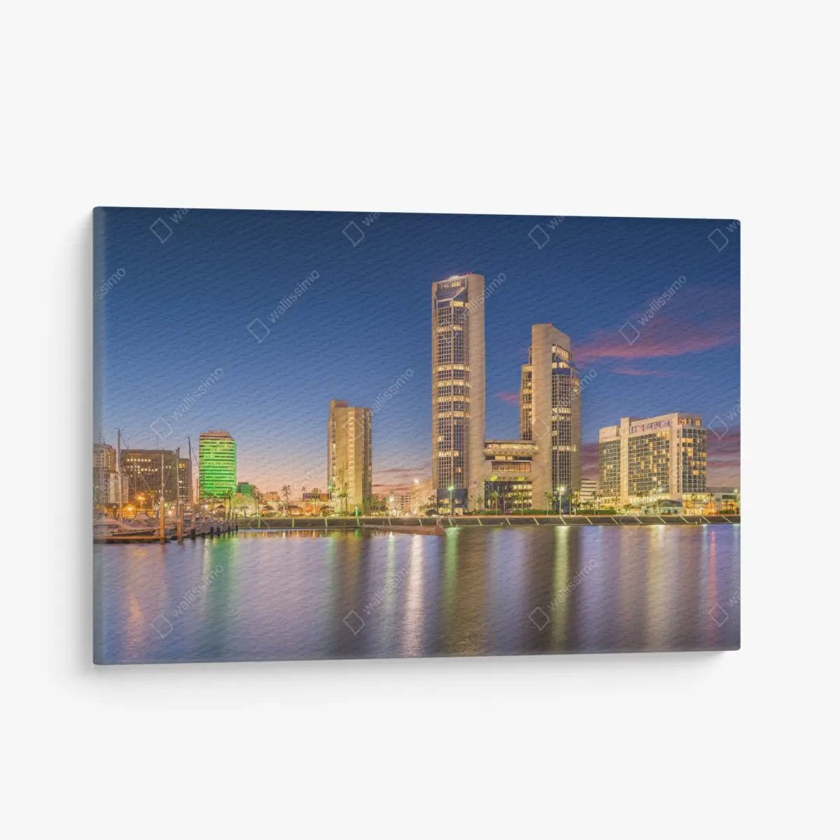 Quadro su tela tramonto su Corpus Christi: skyline sul porto • Wallissimo®