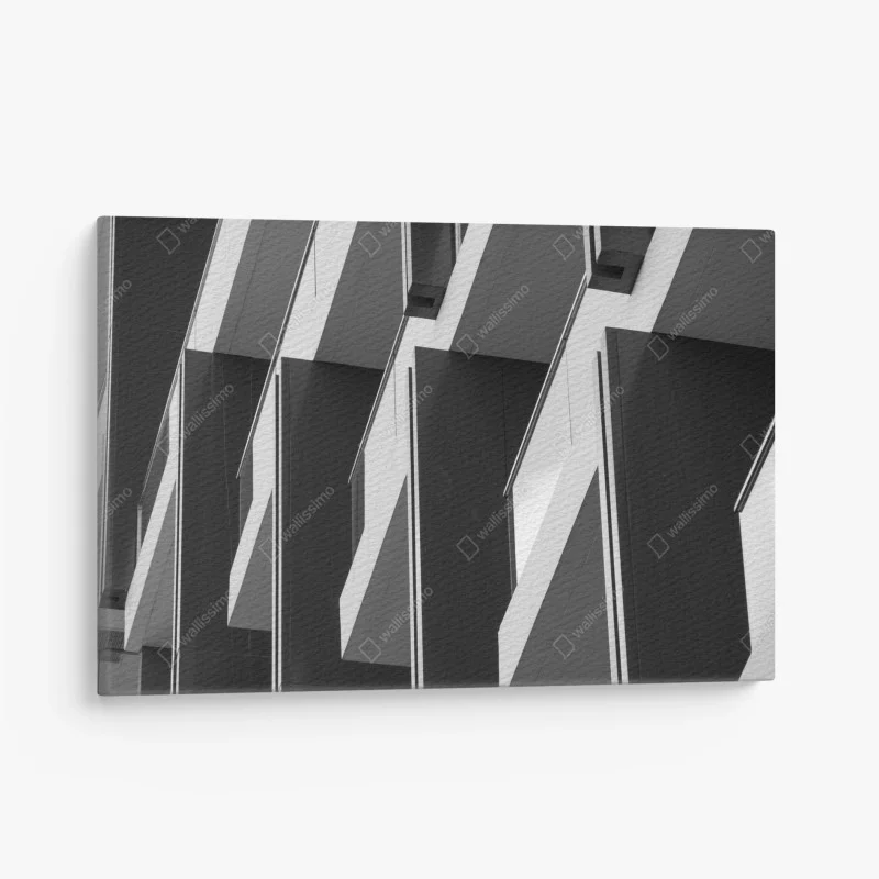 Quadro su tela composizione architettonica minimal in bianco e nero