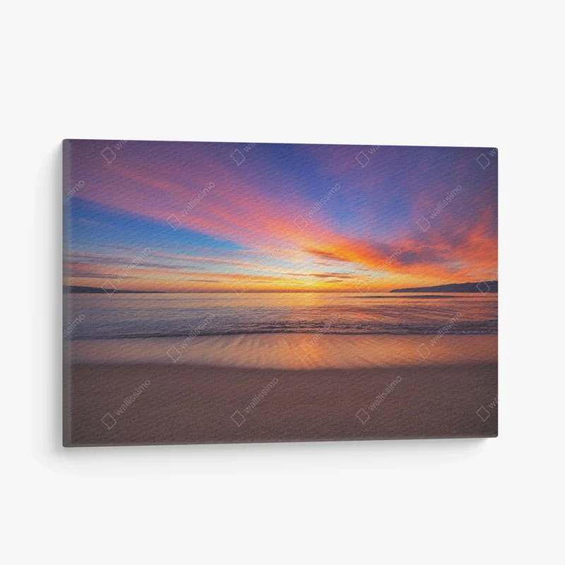 Quadro su tela alba dorata sul mare