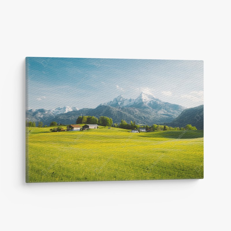 Quadro su tela panorama alpino primaverile