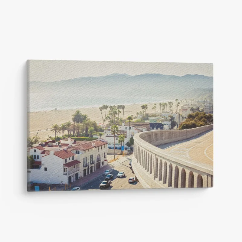 Quadro su tela panorama costiero di Santa Monica