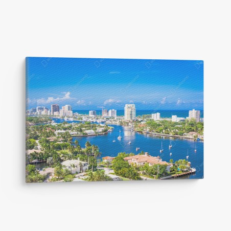 Quadro su tela panorama costiero di Fort Lauderdale • Wallissimo®