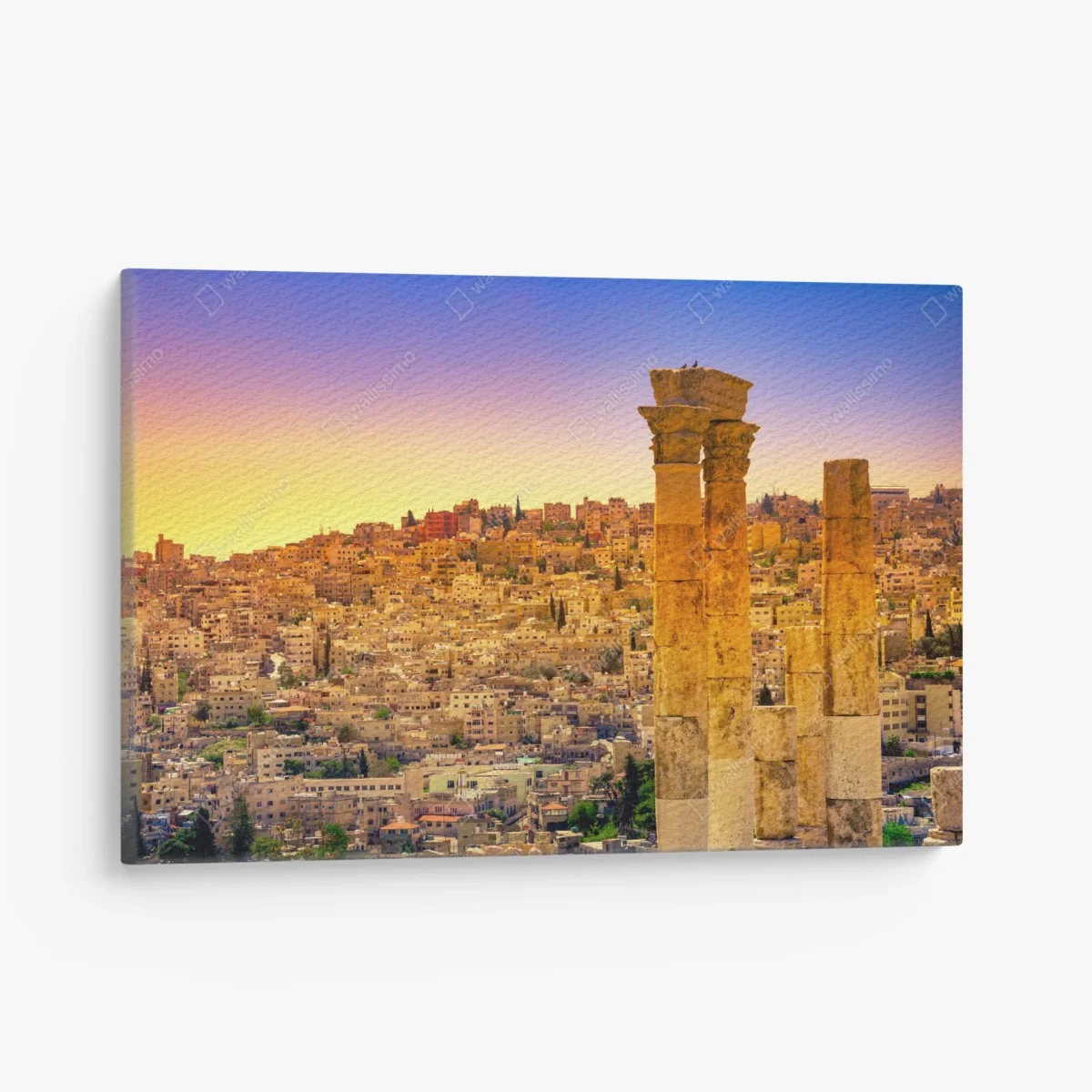 Quadro su tela panorama storico di Amman al tramonto • Wallissimo® Quadro su tela panorama storico di Amman al tramonto • Wallissimo®