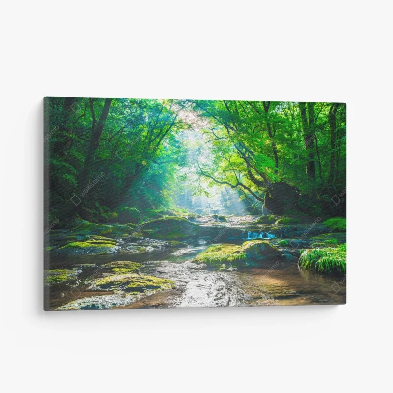 Quadro su tela rifugio verde sul ruscello