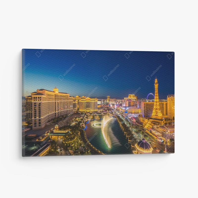 Quadro su tela panorama notturno della strip di Las Vegas