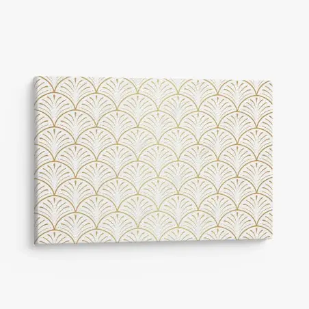 Quadro su tela motivo art déco dorato su sfondo bianco • Wallissimo®