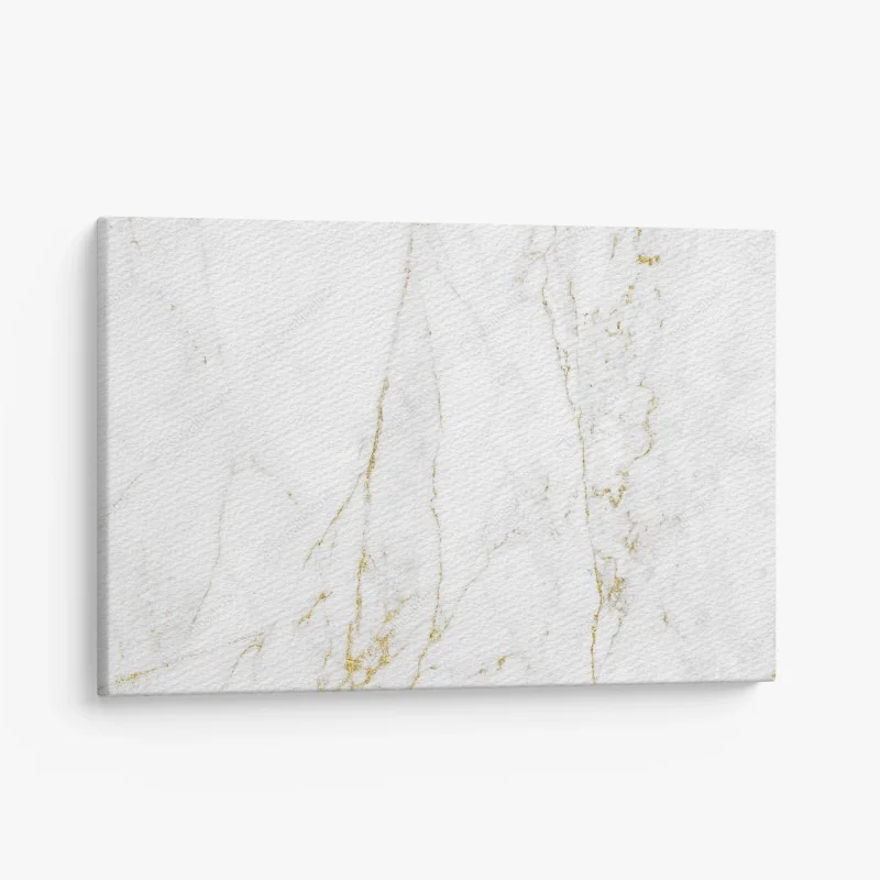Quadro su tela marmo bianco con venature dorate