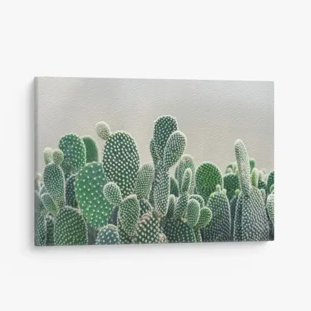 Quadro su tela texture di opuntia: stampa botanica verde • Wallissimo®