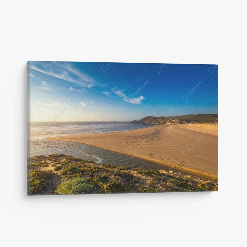 Quadro su tela panorama dorato di Praia da Amoreira, Algarve