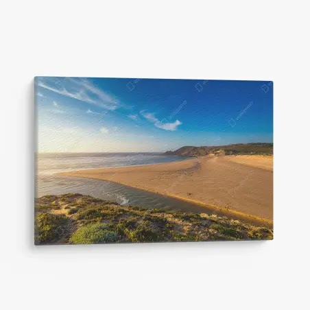 Quadro su tela panorama dorato di Praia da Amoreira, Algarve • Wallissimo®