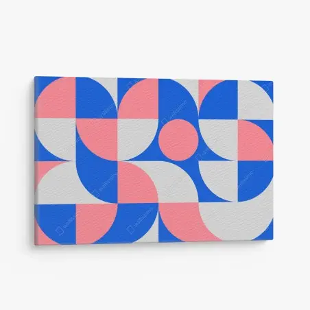 Quadro su tela motivo geometrico minimalista in rosa e blu • Wallissimo®