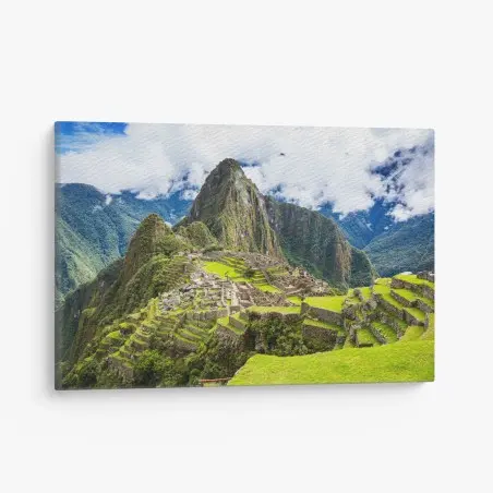 Quadro su tela panorama storico di Machu Picchu sulle Ande • Wallissimo®