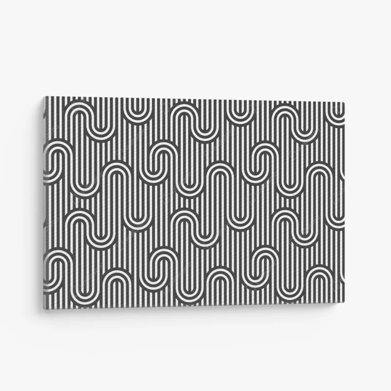 Quadro su tela effetto ottico a righe ondulate
