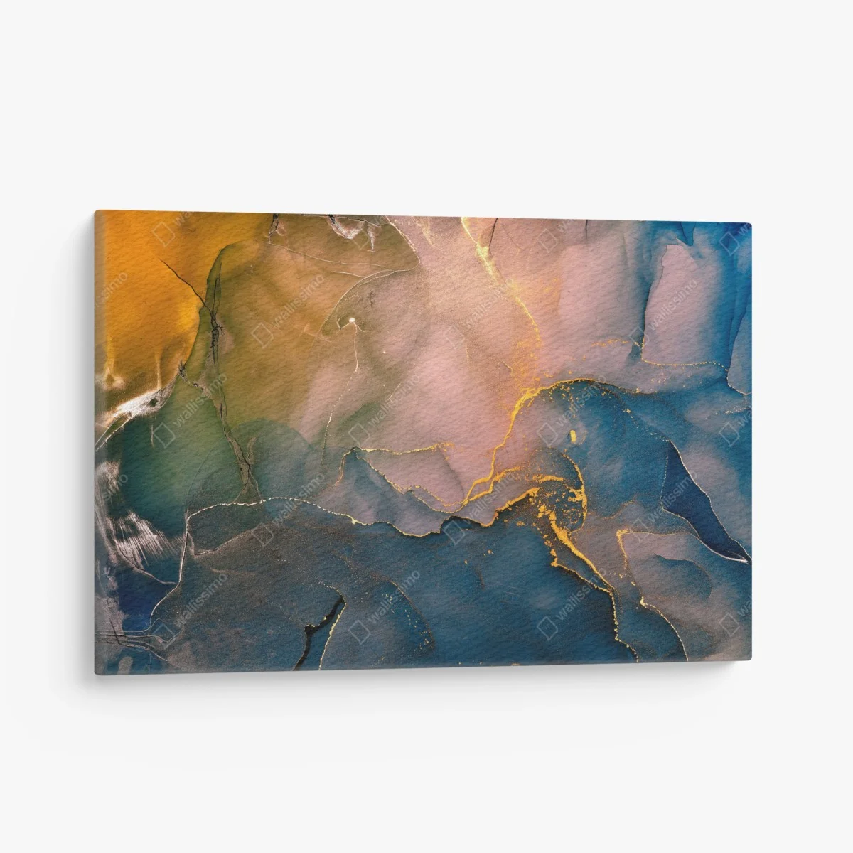 Quadro su tela marmo fluido: onde d'oro sull'oceano • Wallissimo® Quadro su tela marmo fluido: onde d'oro sull'oceano • Wallissimo®
