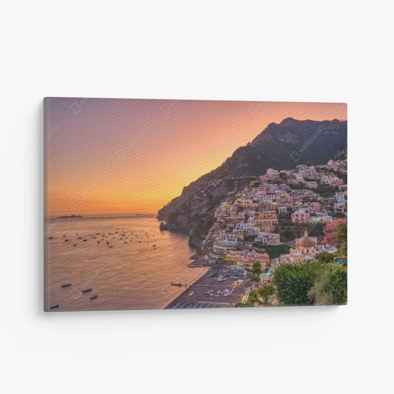 Quadro su tela tramonto sulla Costiera Amalfitana