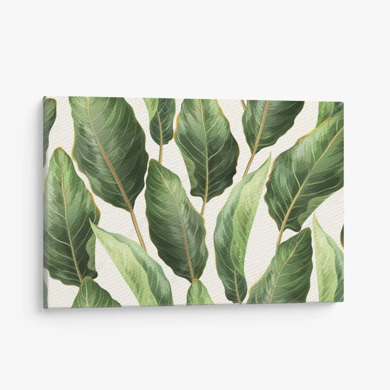 Quadro su tela motivo botanico di foglie tropicali