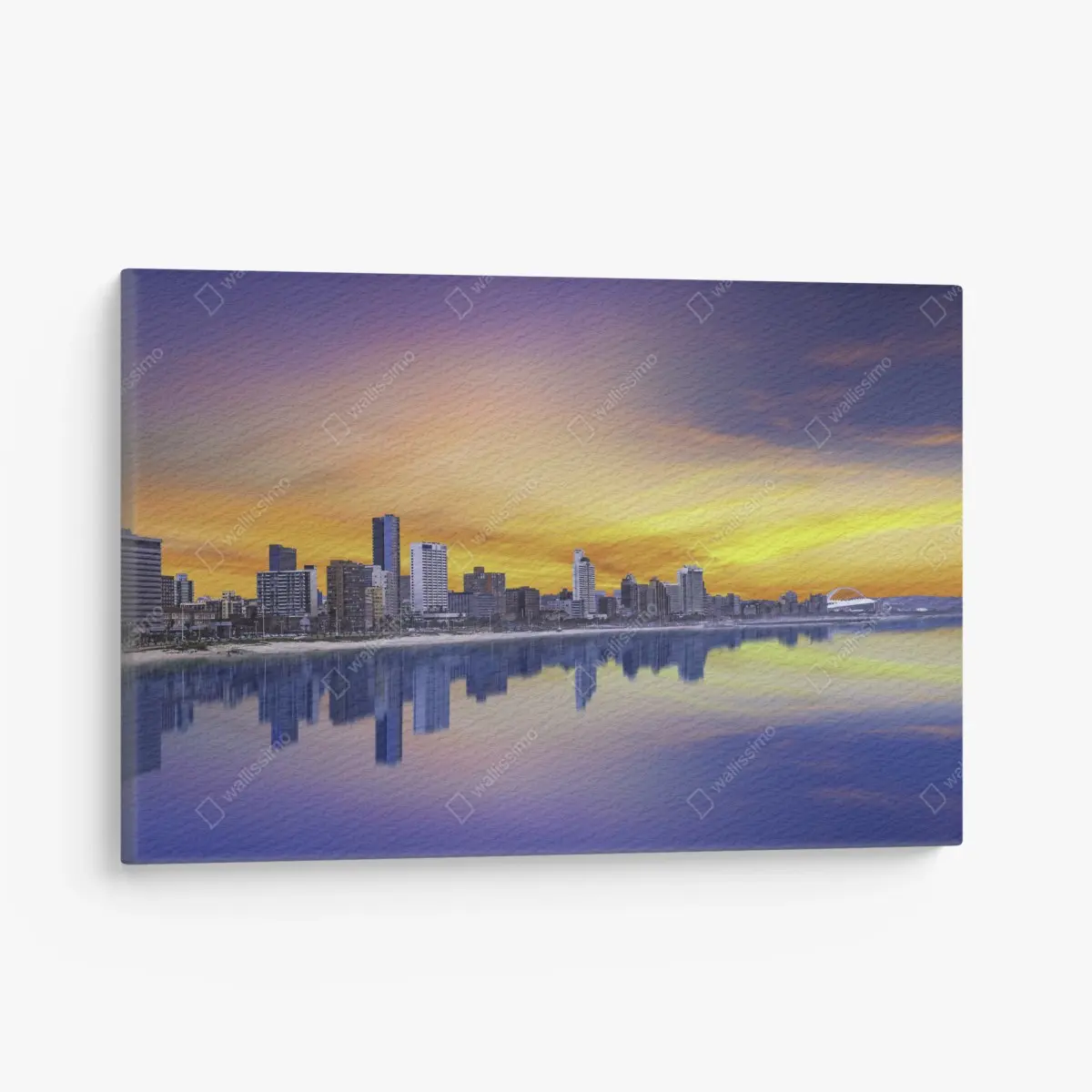 Quadro su tela panorama costiero al tramonto di Durban • Wallissimo®