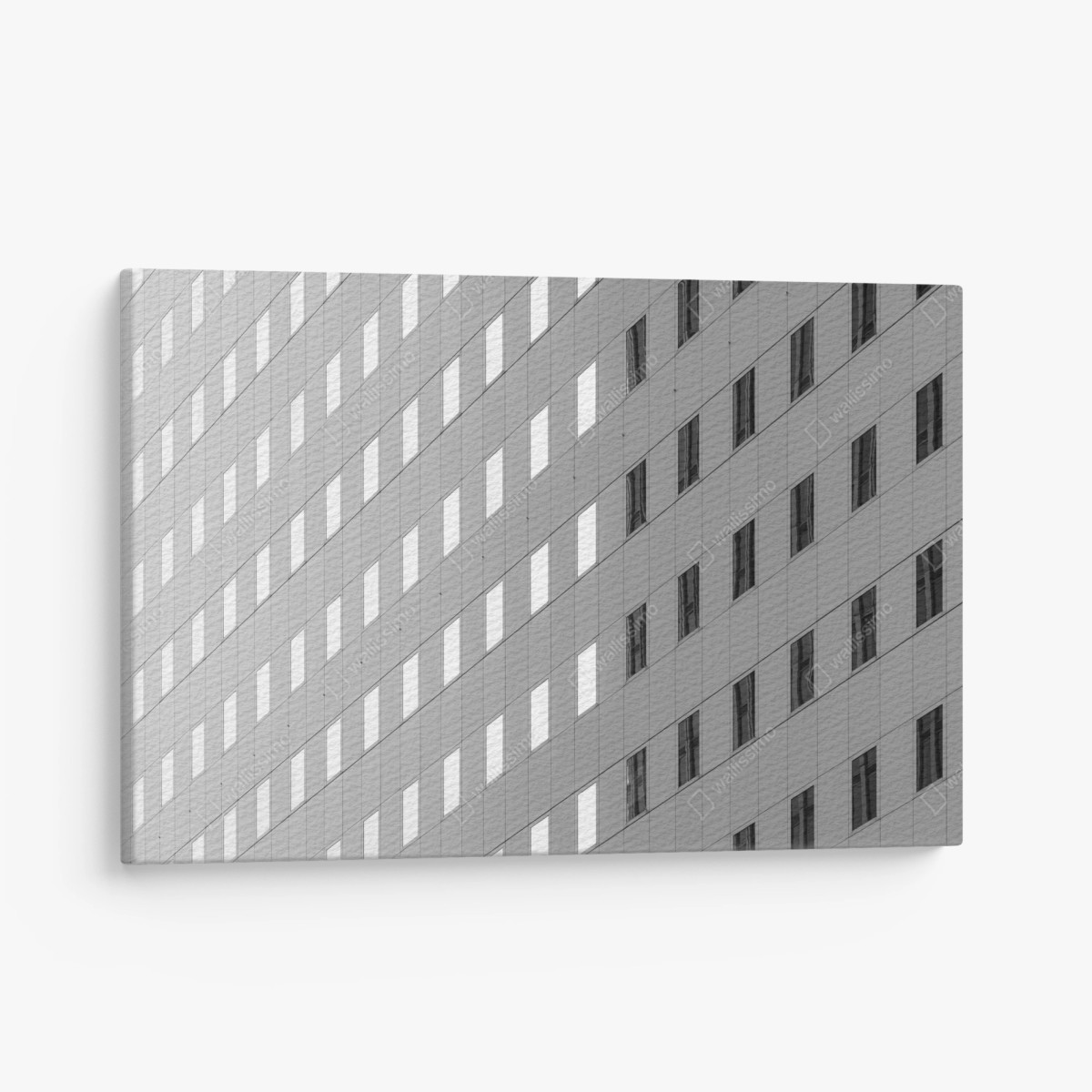 Quadro su tela geometria urbana: facciata in bianco e nero • Wallissimo®
