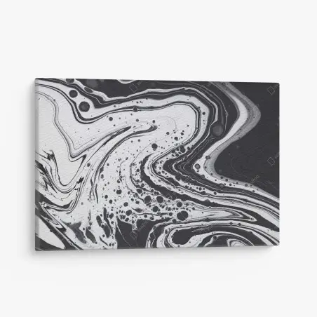 Quadro su tela arte astratta marmorizzata in bianco e nero • Wallissimo®