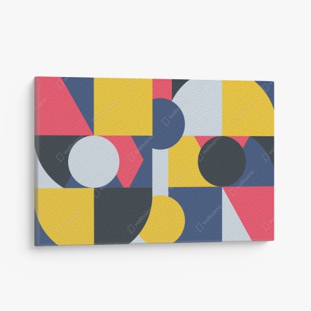 Quadro su tela composizione geometrica dai colori vivaci • Wallissimo®
