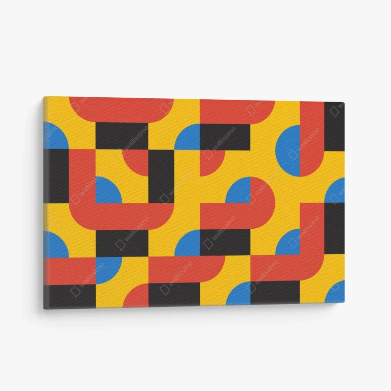 Quadro su tela motivo geometrico astratto nei toni primari