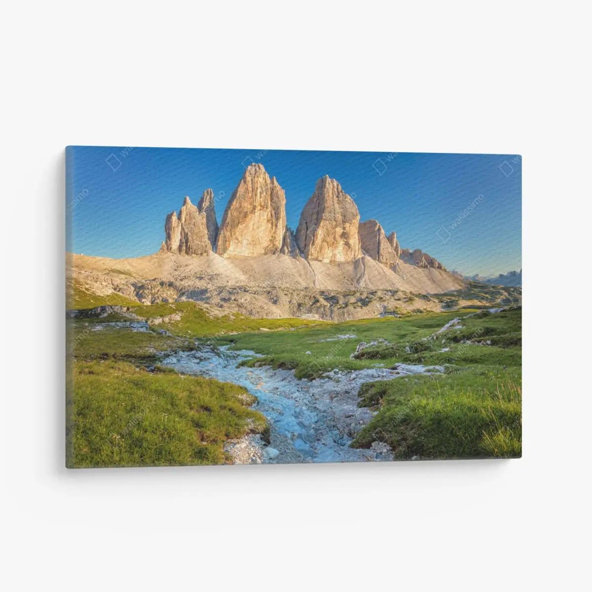 Quadro su tela vista monumentale delle Tre Cime di Lavaredo • Wallissimo® Quadro su tela vista monumentale delle Tre Cime di Lavaredo • Wallissimo®