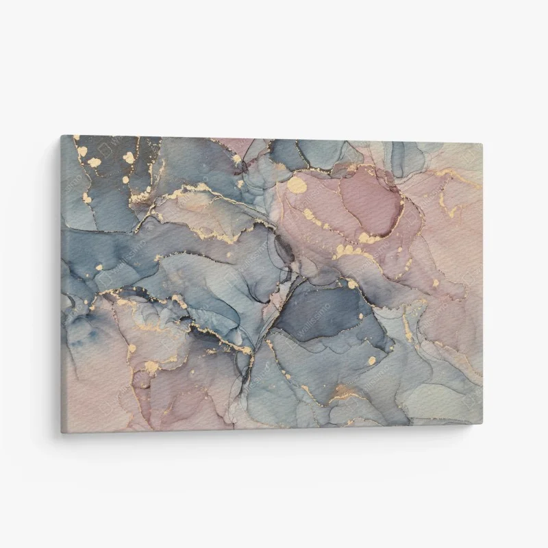 Quadro su tela correnti di inchiostro e oro