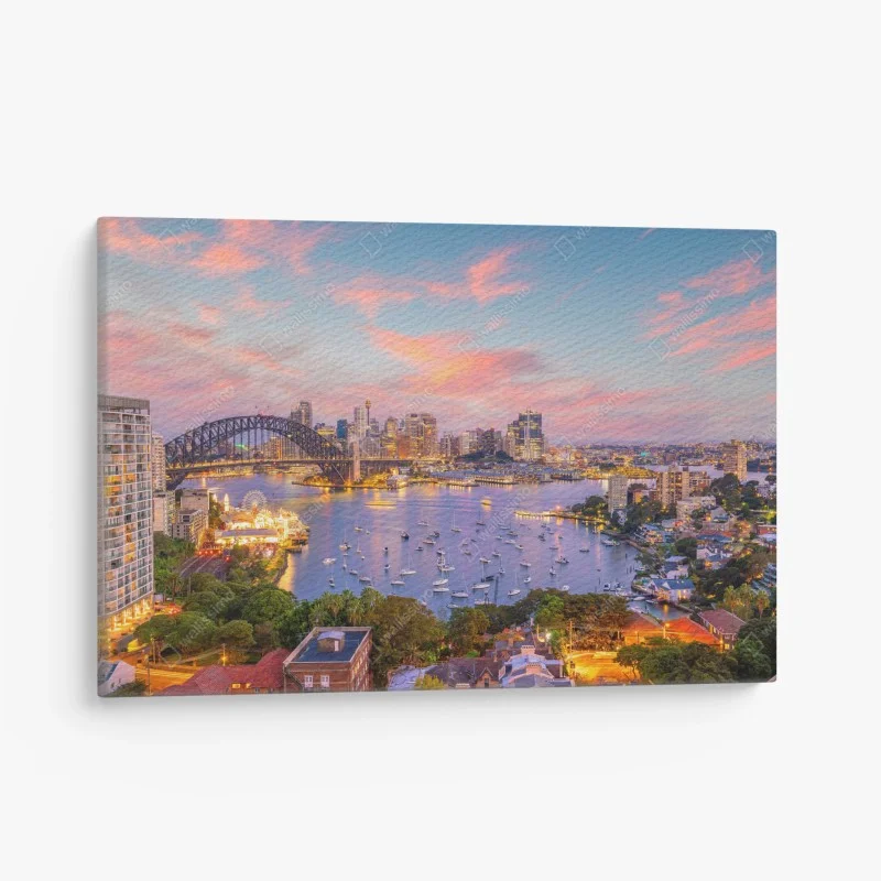 Quadro su tela tramonto sul porto di Sydney