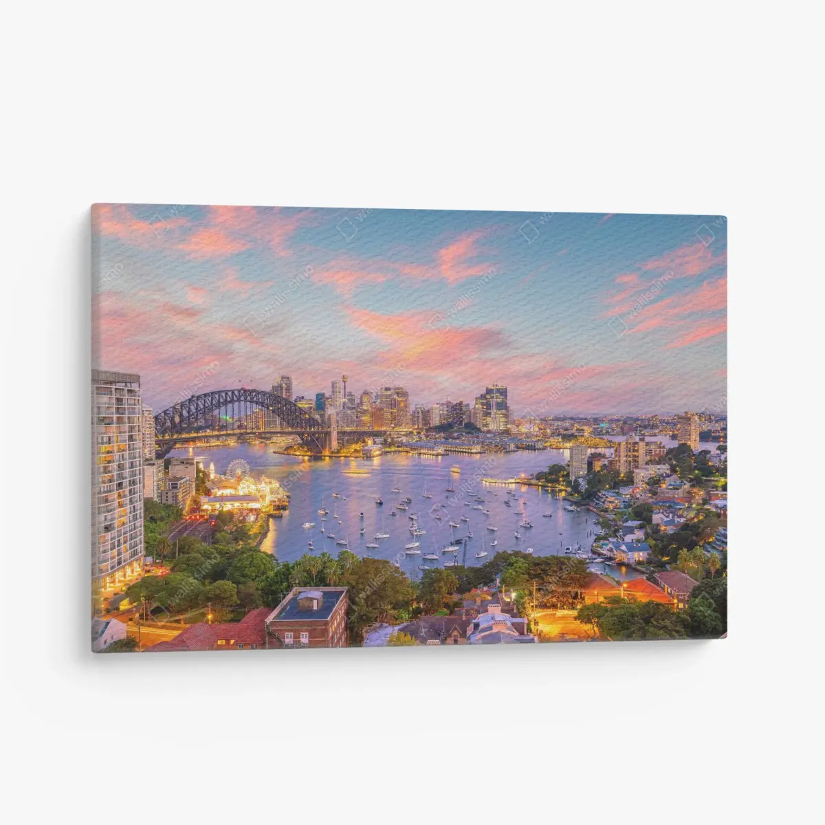Quadro su tela tramonto sul porto di Sydney • Wallissimo®