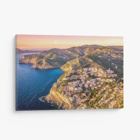 Quadro su tela panorama costiero al tramonto • Wallissimo®