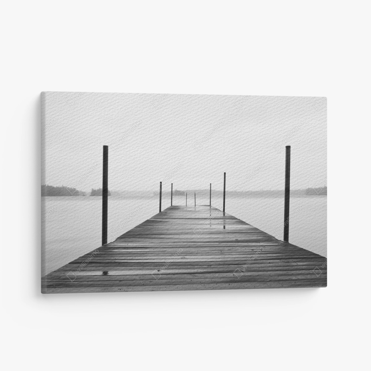Quadro su tela molo silenzioso sul lago • Wallissimo®