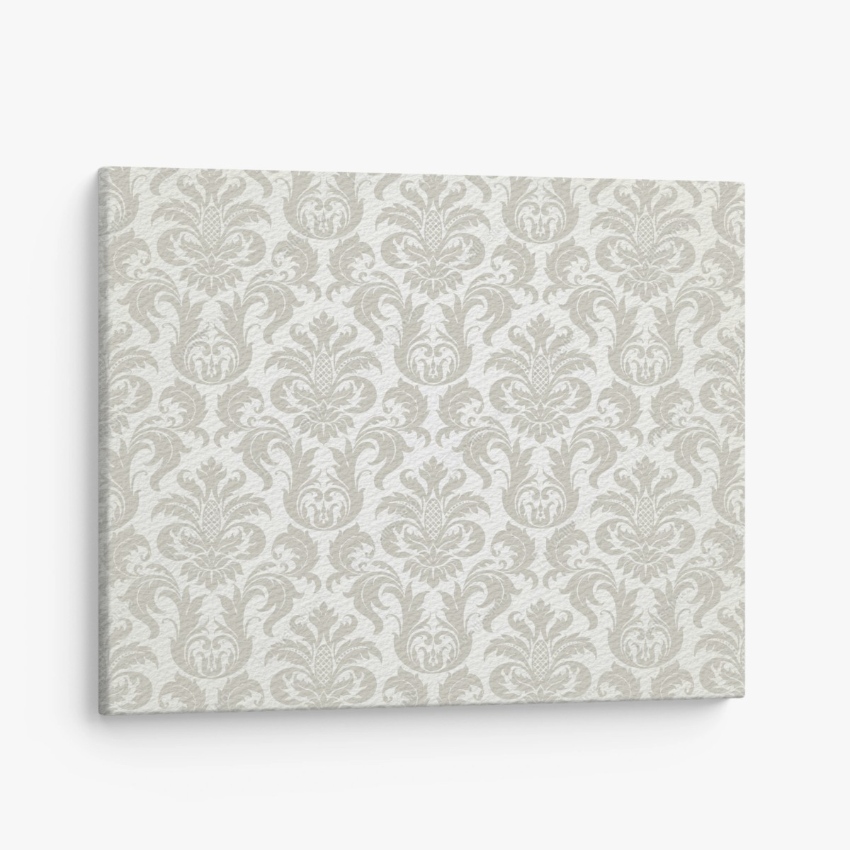Quadro su tela elegante motivo damascato beige e crema • Wallissimo®
