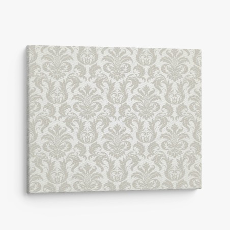 Quadro su tela elegante motivo damascato beige e crema • Wallissimo®