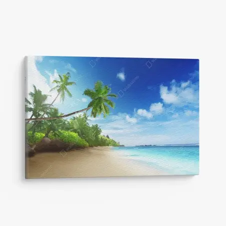 Quadro su tela tramonto tropicale a Mahe, Seychelles • Wallissimo®