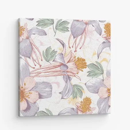 Quadro su tela motivo floreale delicato in tonalità pastello • Wallissimo®