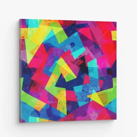 Quadro su tela esplosione geometrica di colori • Wallissimo®