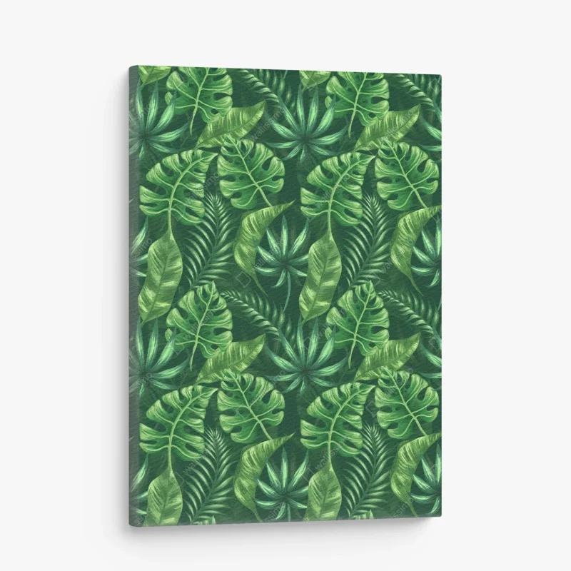 Quadro su tela pattern botanico tropicale verde
