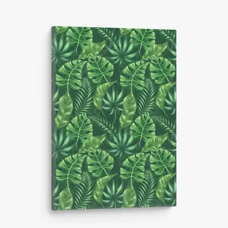 Quadro su tela pattern botanico tropicale verde • Wallissimo®