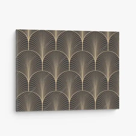 Quadro su tela motivo art déco dorato su sfondo nero • Wallissimo®