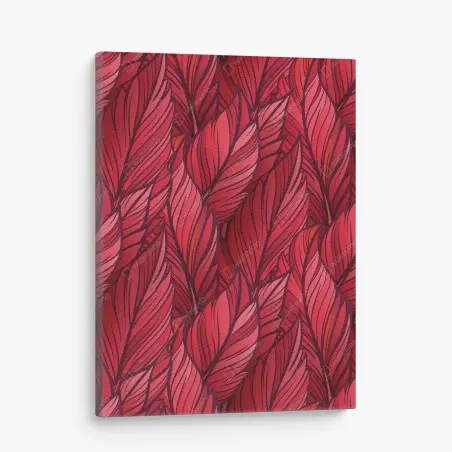 Quadro su tela motivo di foglie rosse stilizzate • Wallissimo®