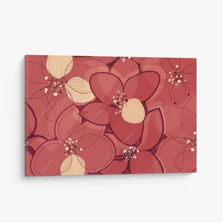 Quadro su tela motivo floreale rosso elegante • Wallissimo®