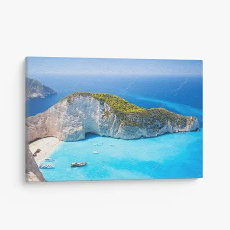 Quadro su tela oasi turchese: baia di Navagio, Zakynthos • Wallissimo®