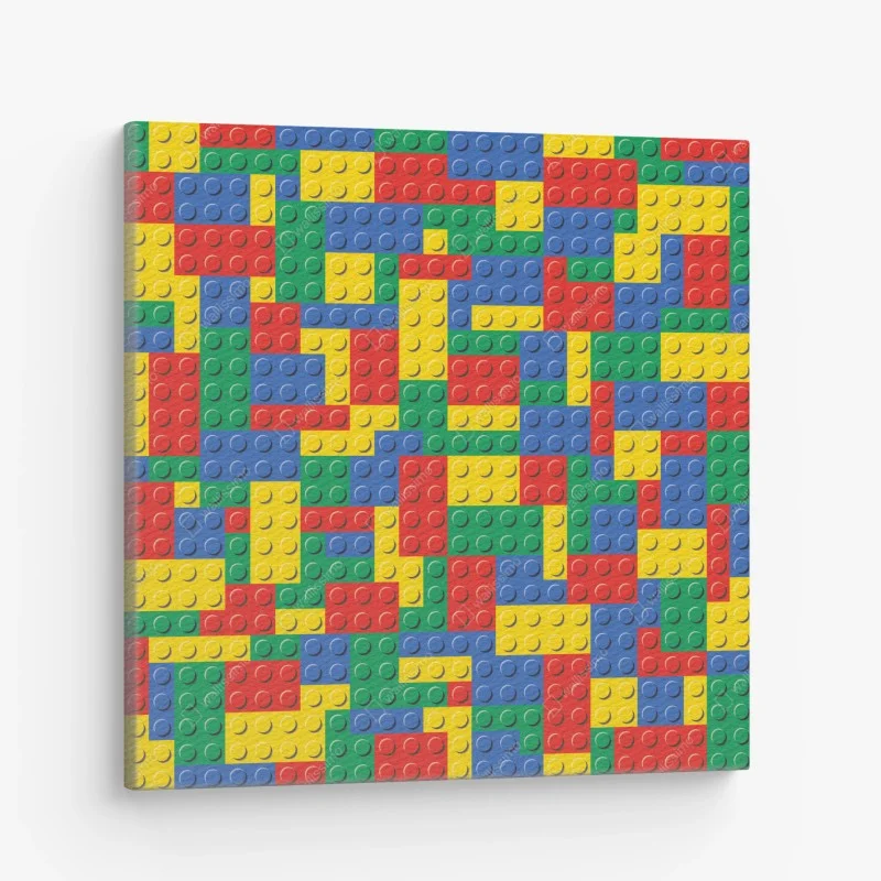 Quadro su tela motivo di mattoncini colorati per pareti