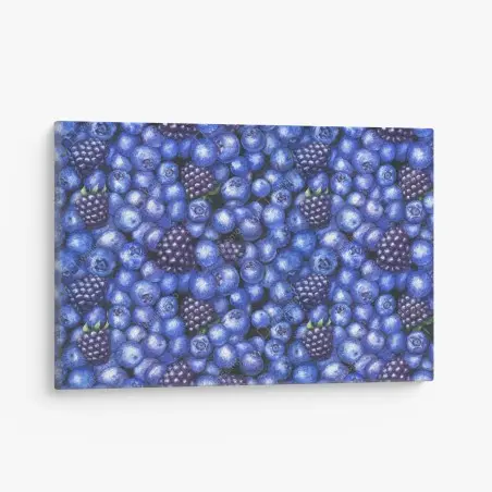 Quadro su tela motivo mirtilli e more dipinti a mano • Wallissimo®
