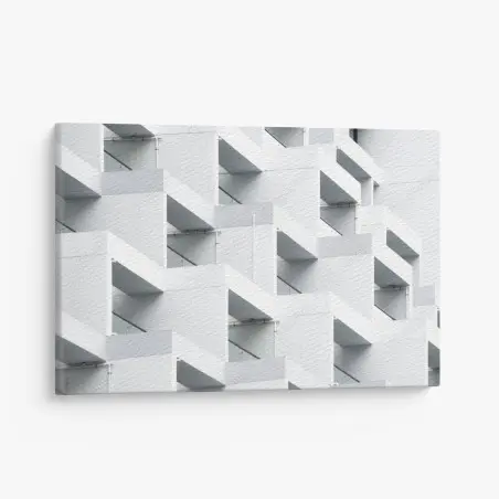 Quadro su tela geometria urbana in bianco • Wallissimo®