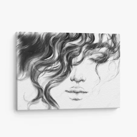 Quadro su tela ritratto etereo in bianco e nero • Wallissimo®