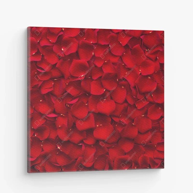 Quadro su tela mosaico di petali di rosa rossa